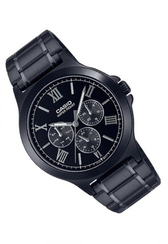 V300B Reloj Casio Hombre Brazalete de Acero Negro - Vista lateral