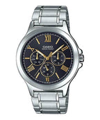 V300D Reloj Casio Hombre Correa de Acero Esfera Negra - Reloj original en Guatemala