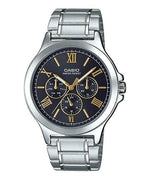 MTP-V300D Reloj Casio Hombre Correa de Acero Esfera Negra