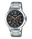 MTP-V300D Reloj Casio Hombre Correa de Acero Esfera Negra