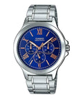 V300D Reloj Casio Hombre Correa de Acero Esfera Azul - Reloj original en Guatemala