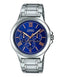 MTP-V300D Reloj Casio Hombre Correa de Acero Esfera Azul