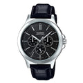 MTP-V300L-1A Reloj Casio para Caballero - Cuero Negro