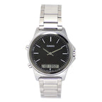 VC01D Reloj Casio Hombre Correa de Acero Esfera Negra - Vista lateral