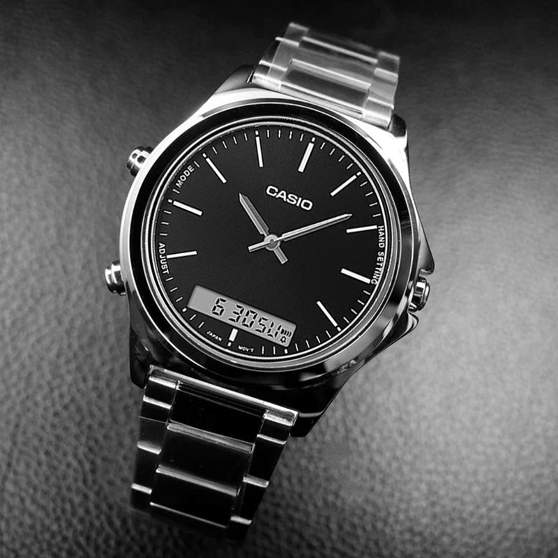 VC01D Reloj Casio Hombre Correa de Acero Esfera Negra - Vista 5