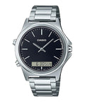 VC01D Reloj Casio Hombre Correa de Acero Esfera Negra - Reloj original en Guatemala