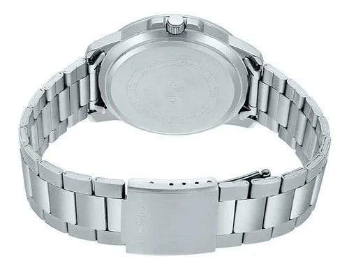 VC01D Reloj Casio Hombre Acero Inoxidable Esfera Azul - Detalle de esfera