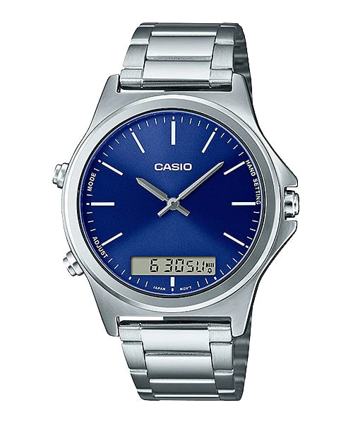 VC01D Reloj Casio Hombre Acero Inoxidable Esfera Azul - Reloj original en Guatemala