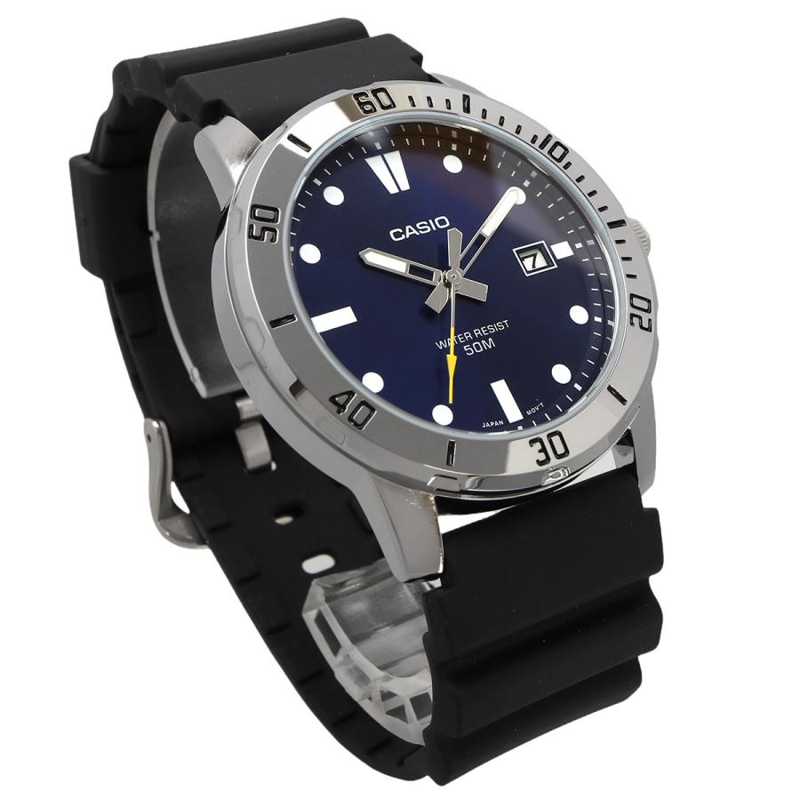 VD01 Reloj Casio Hombre Correa Caucho Esfera Azul - Vista lateral