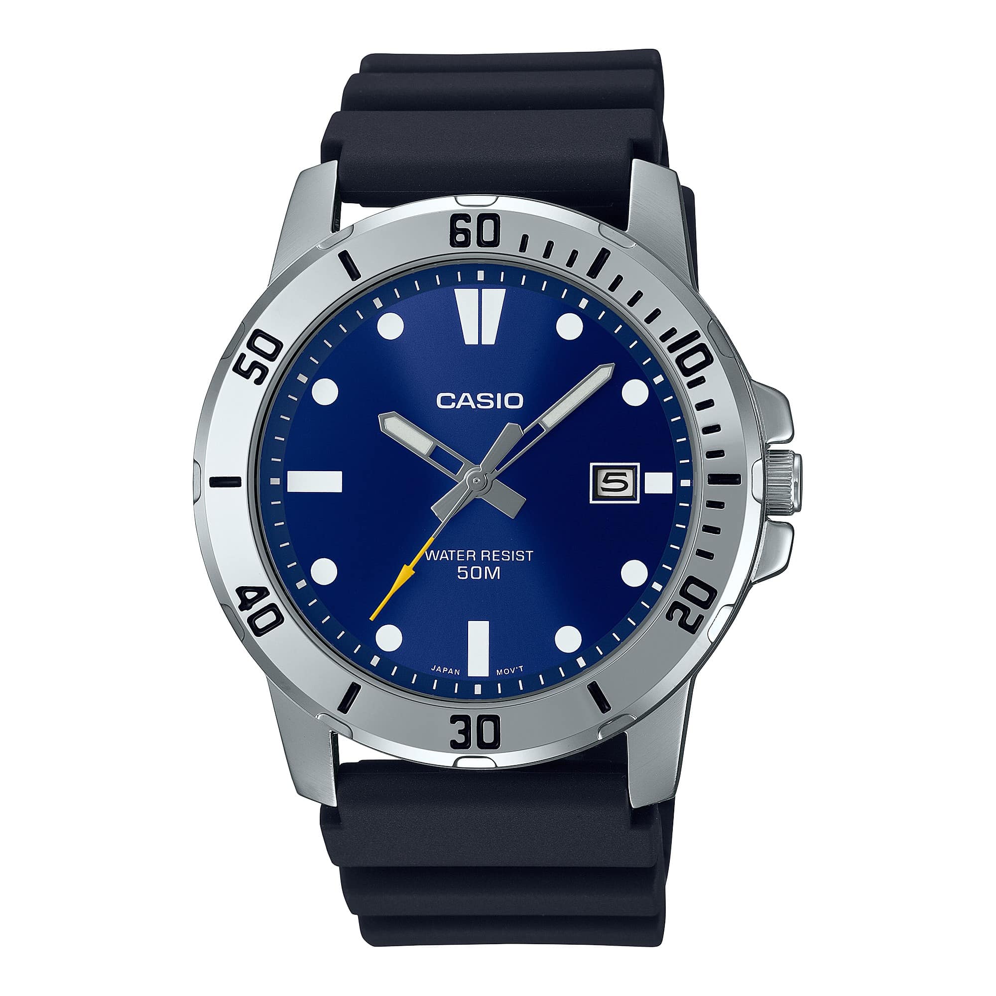 VD01 Reloj Casio Hombre Correa Caucho Esfera Azul - Reloj original en Guatemala