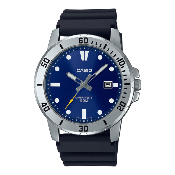 VD01 Reloj Casio Hombre Correa Caucho Esfera Azul - Reloj original en Guatemala