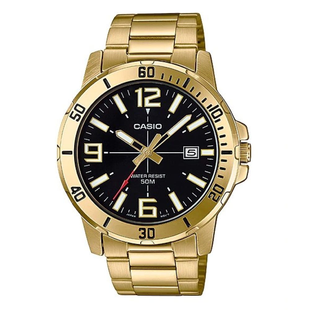 VD01G Reloj Casio Hombre Acero Inoxidable Dorado - Reloj original en Guatemala