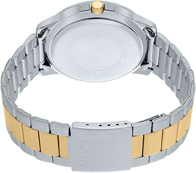 VD01SG Reloj Casio Hombre Acero Bicolor Esfera Negra - Vista trasera