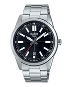 VD02D Reloj Casio Hombre Correa de Acero Esfera Negra - Reloj original en Guatemala