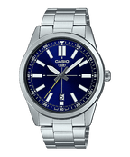 VD02D Reloj Casio Hombre Brazalete de Acero Esfera Azul - Reloj original en Guatemala