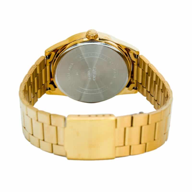 VD02G Reloj Casio Hombre Correa de Acero Dorado - Vista trasera