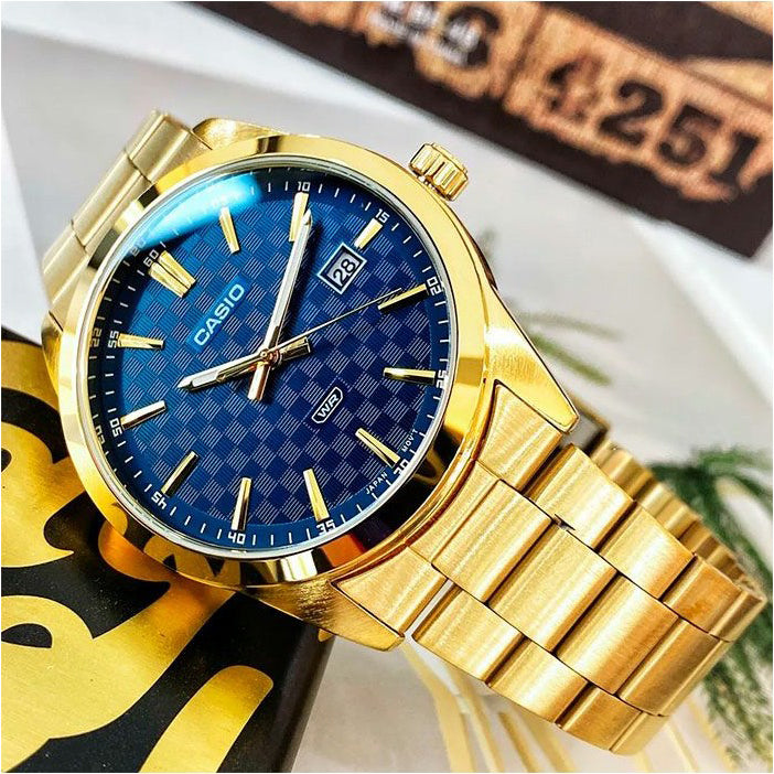 VD03G Reloj Casio Clásico Hombre Acero Dorado Esfera - Detalle de esfera