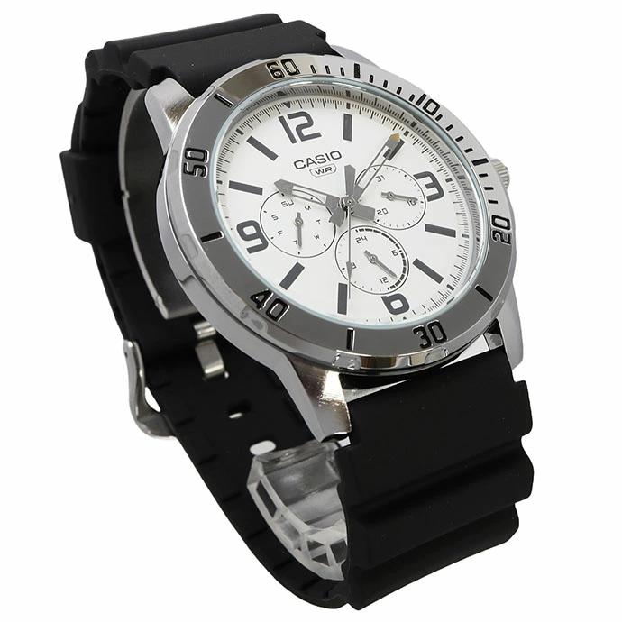VD300 Reloj Casio Hombre Correa Caucho Negro Esfera - Vista lateral