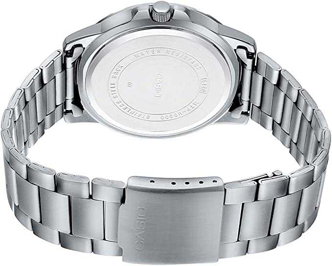 VD300D Reloj Casio Hombre Correa de Acero Esfera Plateada - Detalle de esfera