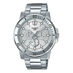 VD300D Reloj Casio Hombre Correa de Acero Esfera Plateada - Reloj original en Guatemala