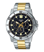 VD300SG Reloj Casio Hombre Acero Bicolor Esfera Negra - Reloj original en Guatemala
