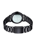 VT01B Reloj Casio Classic Hombre Acero Negro Esfera Azul - Vista trasera