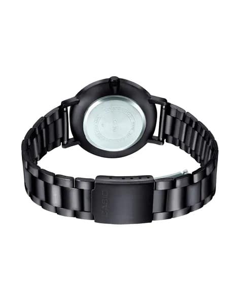 VT01B Reloj Casio Classic Hombre Acero Negro Esfera Azul - Vista trasera