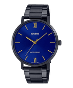 VT01B Reloj Casio Classic Hombre Acero Negro Esfera Azul - Reloj original en Guatemala