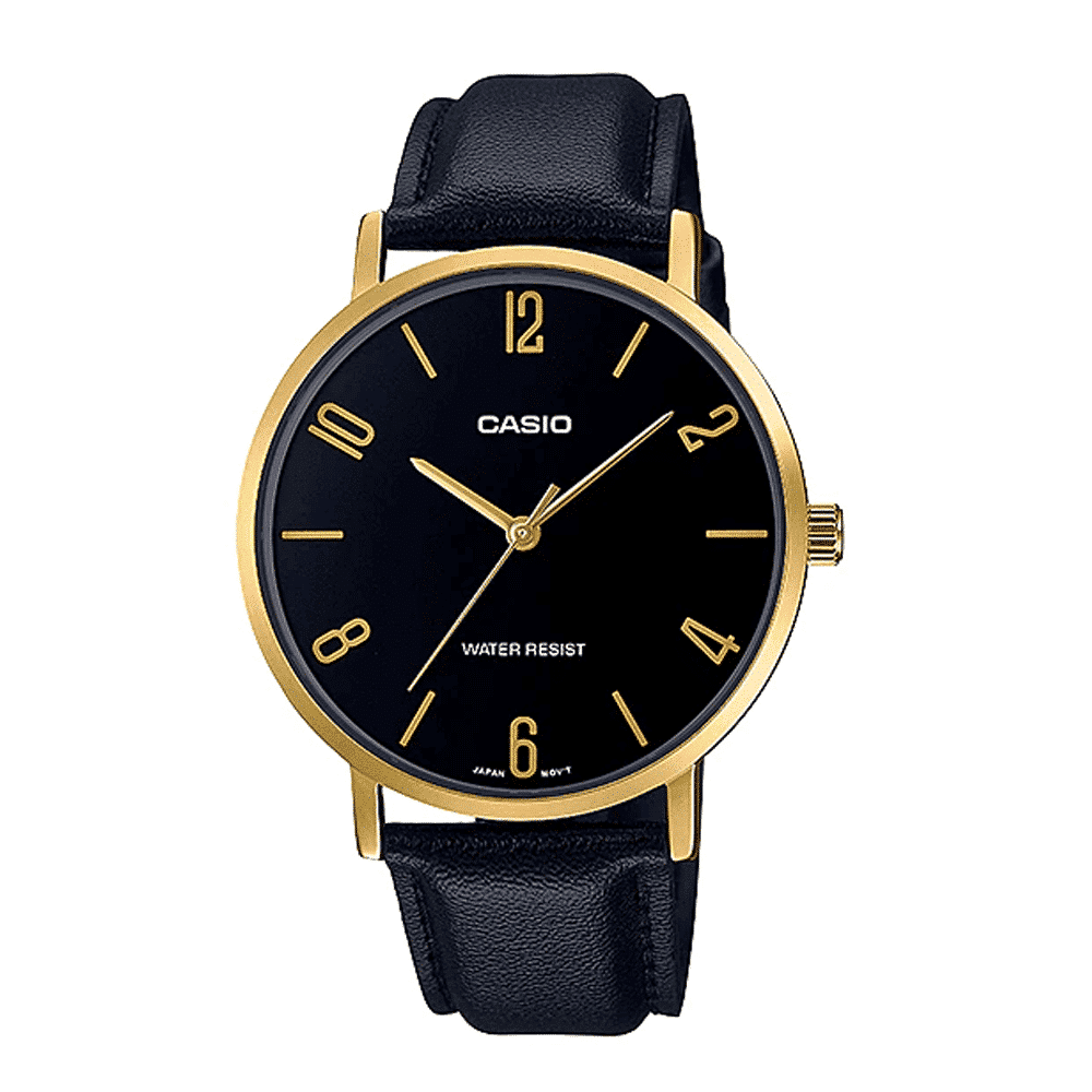 VT01GL Reloj Casio Vintage Hombre Correa Cuero Dorado - Reloj original en Guatemala