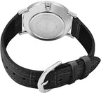 VT01L Reloj Casio Hombre Correa de Cuero Negra - Vista lateral