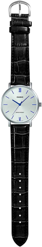VT01L Reloj Casio Hombre Correa de Cuero Negra - Vista trasera