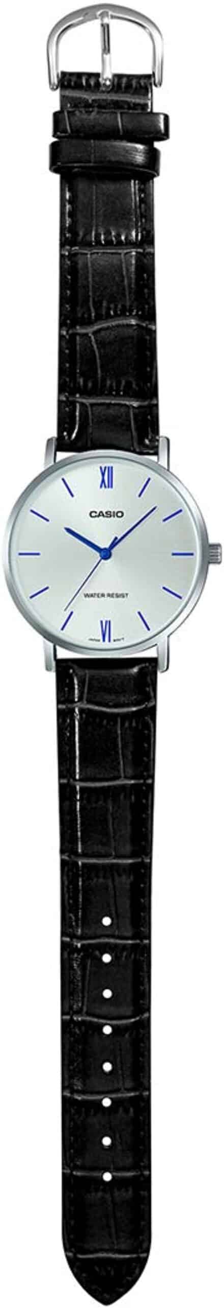 VT01L Reloj Casio Hombre Correa de Cuero Negra - Vista trasera