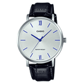 VT01L Reloj Casio Hombre Correa de Cuero Negra - Reloj original en Guatemala