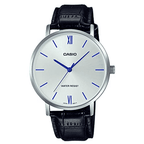 VT01L Reloj Casio Hombre Correa de Cuero Negra - Reloj original en Guatemala