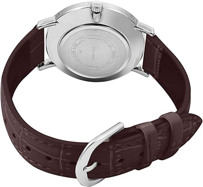 VT01L Reloj Casio Hombre Correa de Cuero Marrón - Detalle de esfera