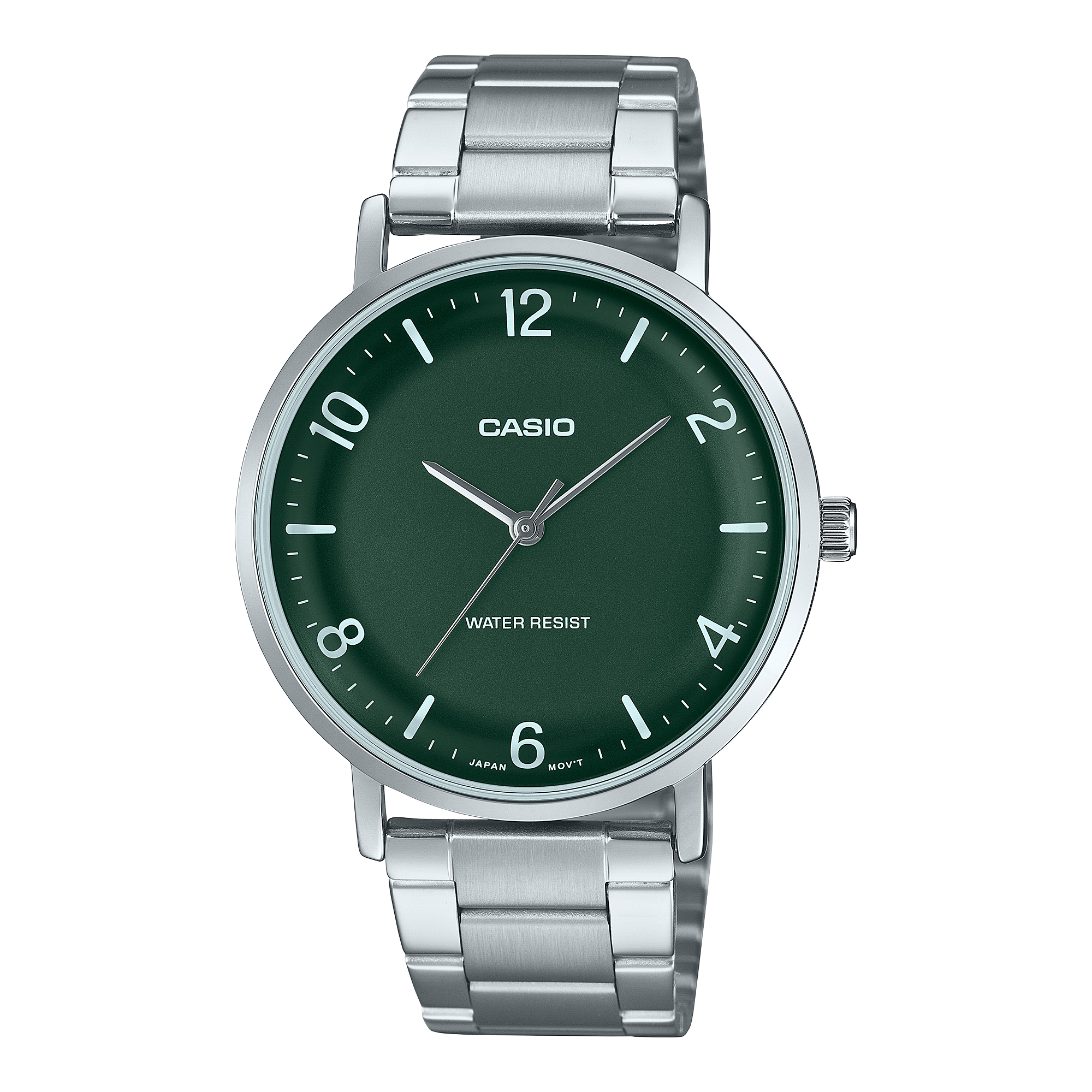 VT03D-3B Reloj Casio Classic Hombre Acero Esfera Verde - Reloj original en Guatemala