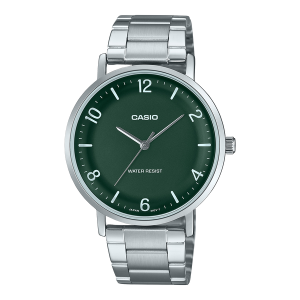 VT03D-3B Reloj Casio Classic Hombre Acero Esfera Verde - Reloj original en Guatemala