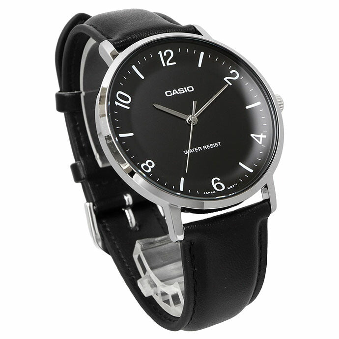 MTP-VT03L-1B Casio de hombre pulsera de cuero