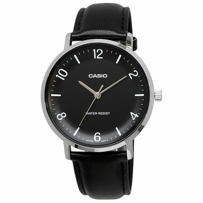 MTP-VT03L-1B Casio de hombre pulsera de cuero