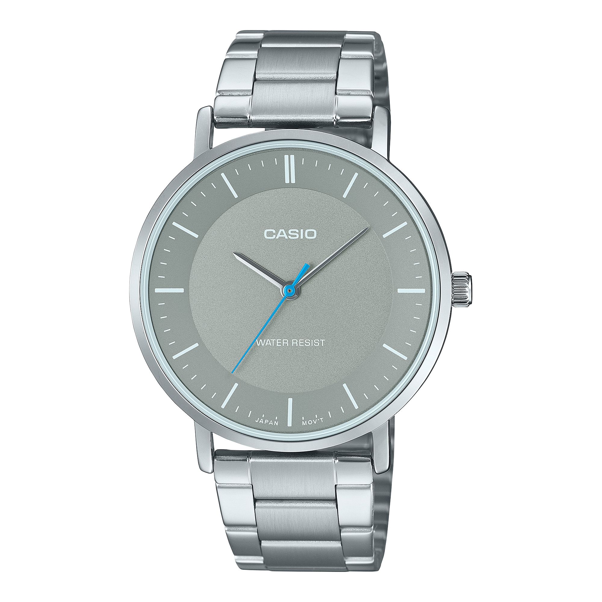 VT04D Reloj Casio Hombre Correa de Acero Esfera Gris - Reloj original en Guatemala