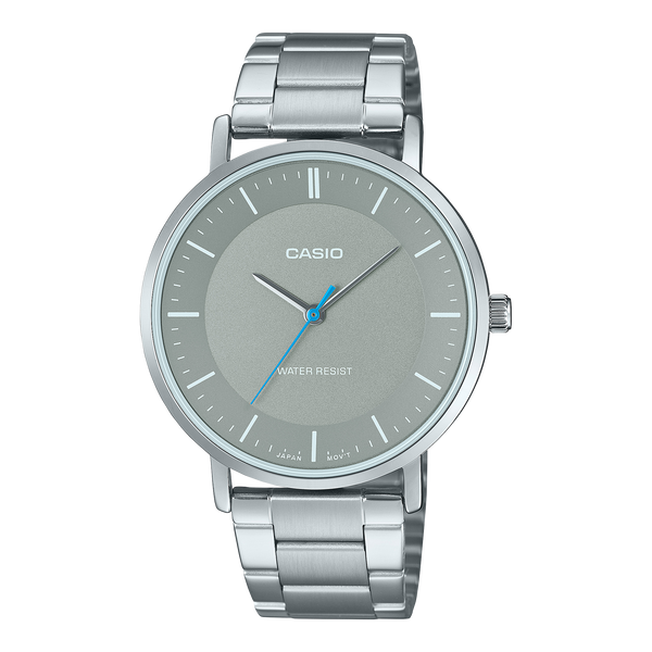 VT04D Reloj Casio Hombre Correa de Acero Esfera Gris - Reloj original en Guatemala