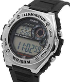 100H Reloj Casio Illuminator Hombre Correa Resina Negra - Vista lateral