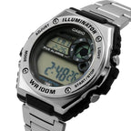 100HD-1AV Reloj Casio para Hombre, Illuminator 10 Años de Batería - Vista lateral