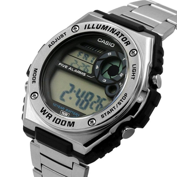 100HD-1AV Reloj Casio para Hombre, Illuminator 10 Años de Batería - Vista lateral