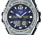 100-10-DE Reloj Casio Hombre Correa Resina Esfera Azul - Vista lateral