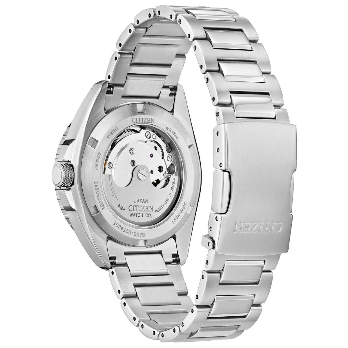 NH7530-52M Citizen Sport Reloj de hombre correa de metal - Acero Inoxidable Plateado