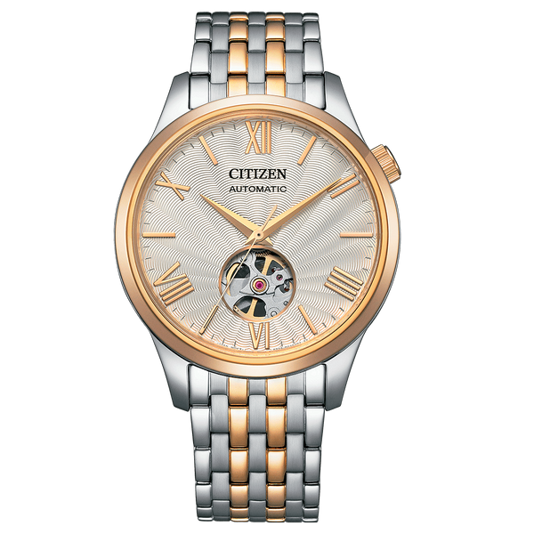 NH9136-88A Reloj Citizen Automático Open Heart de hombre correa de metal bicolor