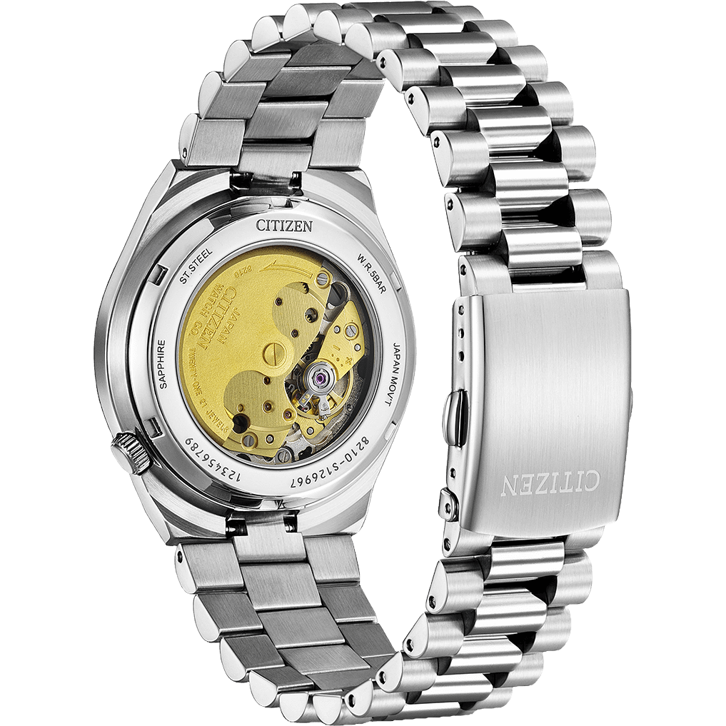 NJ0151-53W Reloj Citizen Tsuyosa automático de hombre pulsera de metal plateado