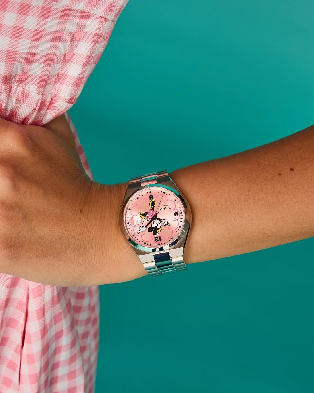 Citizen Tsuyosa Minnie Mouse de dama NJ0156-50W reloj pulsera de metal plateado