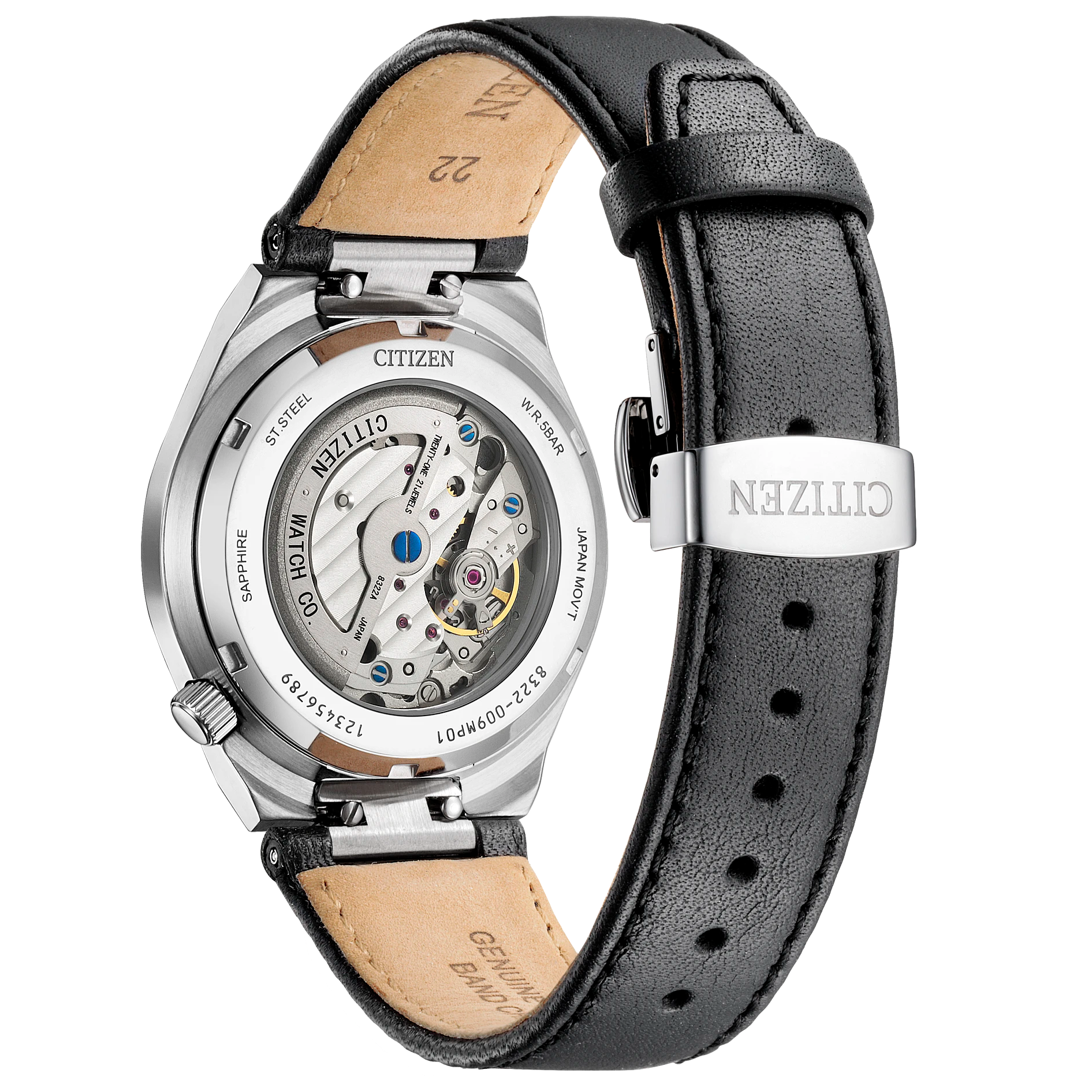 NK5010-01H Reloj Citizen Tsuyosa de hombre correa de cuero - Cuero Negro